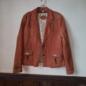 Vintage suede leather 70s Style western jacket